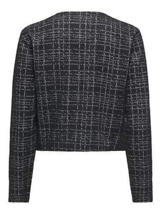 Long Women's Cardigan with Buttons in Black Colour