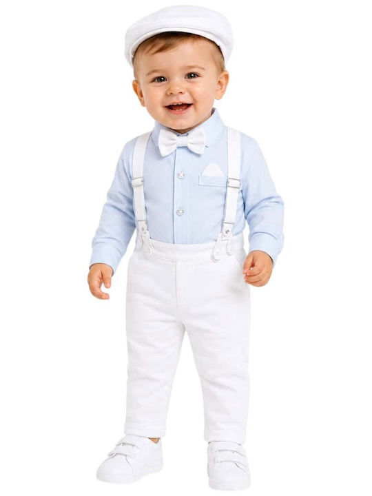 TakTakBaby Дрехи за кръщене за момче Костюм Светлосин 5 Бройки