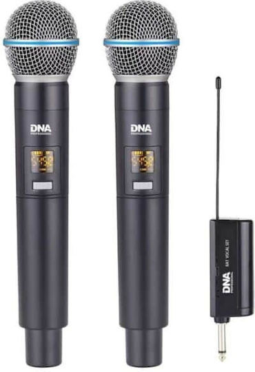 DNA Set dublu vocal de microfoane dinamice fără fir de mână pentru vocală