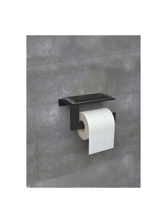 SteweHome Bathroom Double Wall-Mounted Rail with Screws Black
