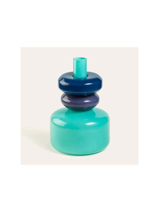 SteweHome Decorative Multicolour Glass Vase