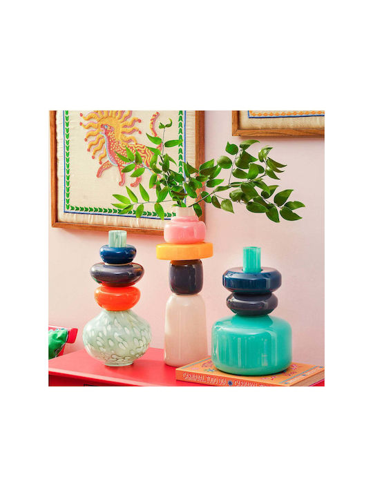 SteweHome Decorative Multicolour Glass Vase