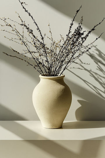 SteweHome Beige Stone Vase Y24cm
