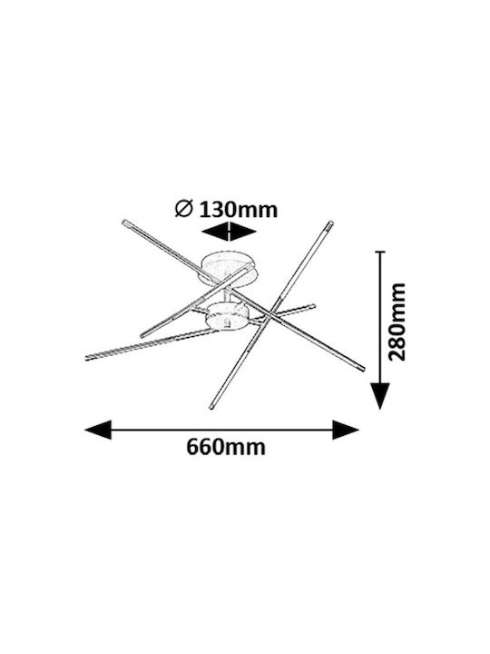 Rabalux Ceiling Light Gold LED With Warm White Light 28x28cm