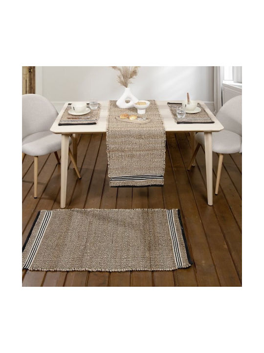 Nima Ray Χαλί Ορθογώνιο από Γιούτα Μπεζ 60x130cm