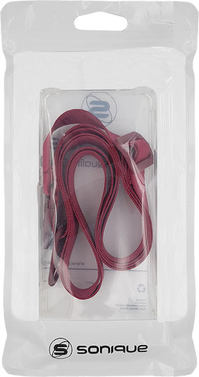 Silicone Case Strap Sonique Armor Clear Google Pixel 9a 5g Burgundy