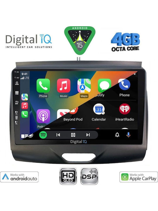 Digital IQ Car Audio System for Ford Ranger 2015-2018 Bluetooth USB WiFi GPS Apple CarPlay Android Auto with 9" Touch Screen