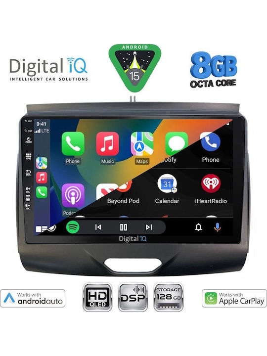 Digital IQ Car Audio System for Ford Ranger 2015-2018 Bluetooth USB WiFi GPS Apple CarPlay Android Auto with 9" Touch Screen