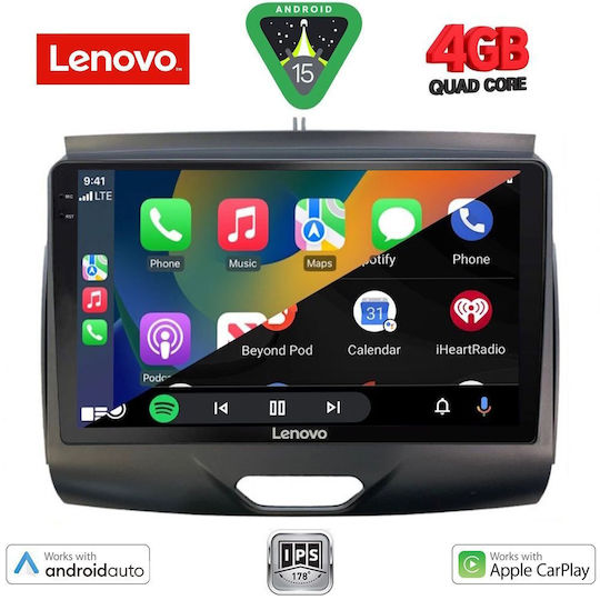 Lenovo Car Audio System for Ford Ranger 2015-2018 Bluetooth USB WiFi GPS Apple CarPlay Android Auto with 9" Touch Screen