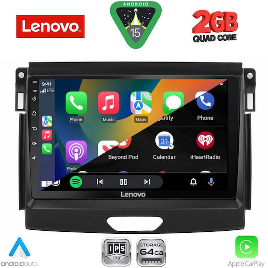 Lenovo Sistem Audio Auto Pentru Ford Ranger 2015-2018 Bluetooth USB Wi-Fi GPS Apple CarPlay Android Auto Cu Ecran Tactil 9"