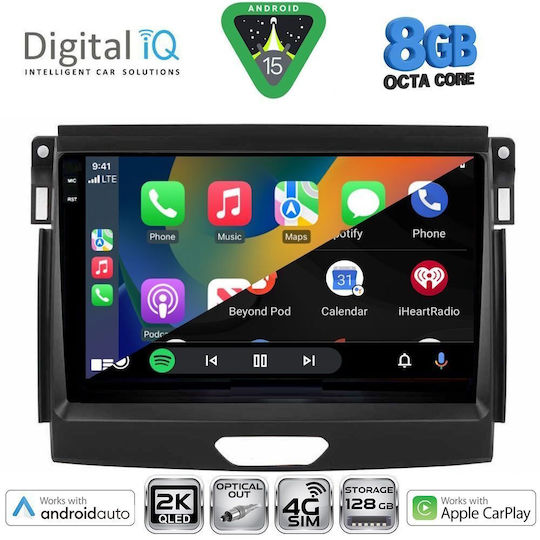 Digital IQ Ηχοσύστημα Αυτοκινήτου για Ford Ranger 2015-2018 (Bluetooth/USB/WiFi/GPS/Apple-Carplay/Android-Auto) με Οθόνη Αφής 9"