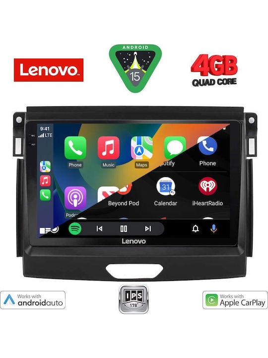 Lenovo Car Audio System for Ford Ranger 2015-2018 (Bluetooth/USB/WiFi/GPS/Apple CarPlay/Android Auto) with 9" Touch Screen