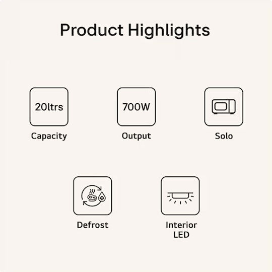 LG Φούρνος Μικροκυμάτων 20lt Μαύρος
