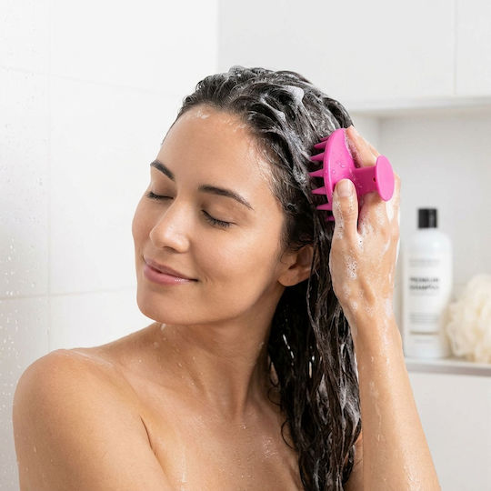 Femmit Haarbürste Kopfhautmassage Weiche Silikon Spitzen Rosa