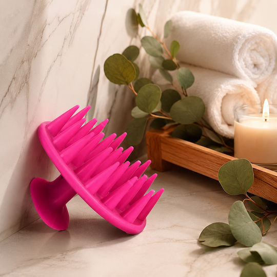 Femmit Haarbürste Kopfhautmassage Weiche Silikon Spitzen Rosa