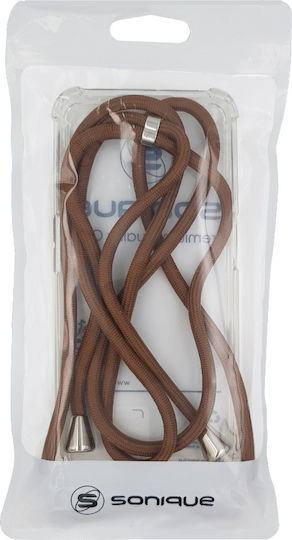 Silicone Case Strap Sonique Armor Clear Oppo Find X9 Pro 5g Brown