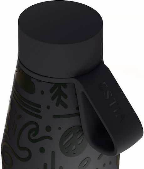 Estia Flow Save the Aegean Recyclable Thermos Bottle Stainless Steel BPA Free 500ml Noir Echo