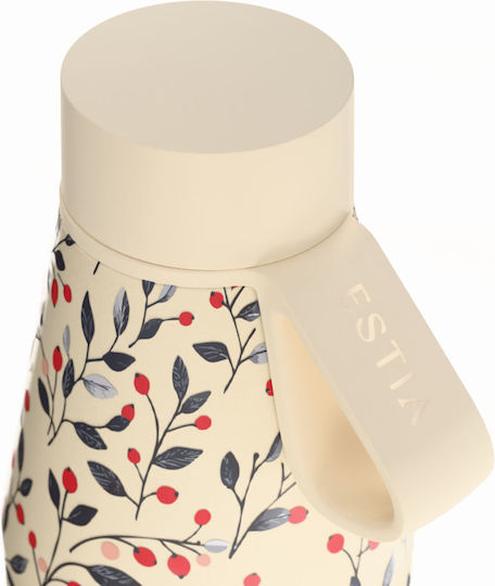 Estia Flow Save the Aegean Recyclable Thermos Bottle Stainless Steel BPA Free 500ml Bloom Beige