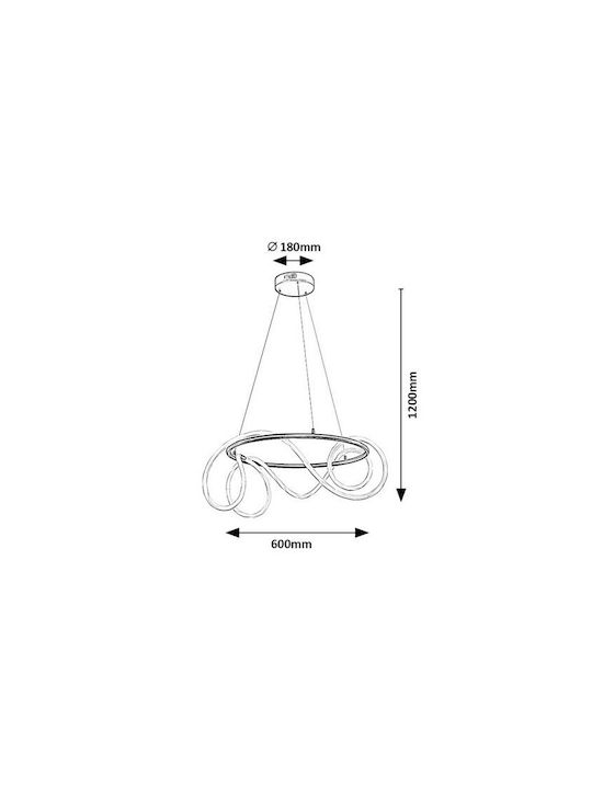 Rabalux 72191 Pendant Ceiling Light Led Raven Led 54w 230v
