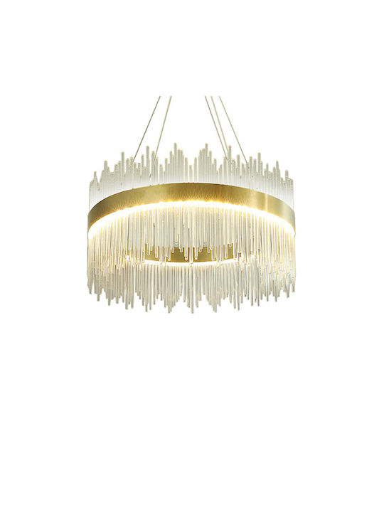 Pakketo LED полилей Ø30cm с кристали златист 342-000149