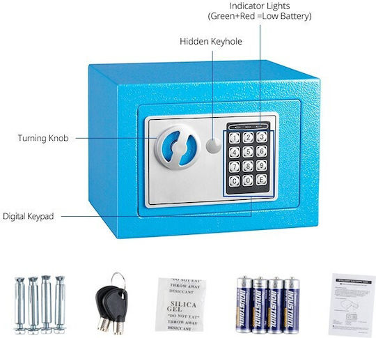 Safewell Hotel Safe with Digital Lock and Key M17xW23xH17cm Weight 2.5kg