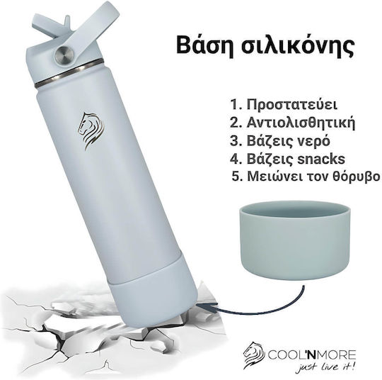 Cool'NMore Thermos Stainless Steel BPA Free 750ml Surf with Straw, Handle, Mouthpiece and Loop