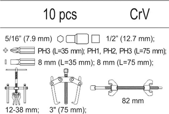 10-piece Set Spring Compressors Bearing Pullers