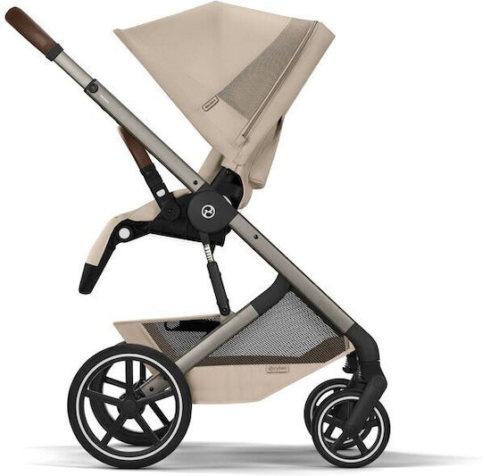 Cybex Balios S Lux Ρυθμιζόμενο Καρότσι 2 σε 1 Kατάλληλο για Nεογέννητο Almond Beige Taupe Frame 11.2kg