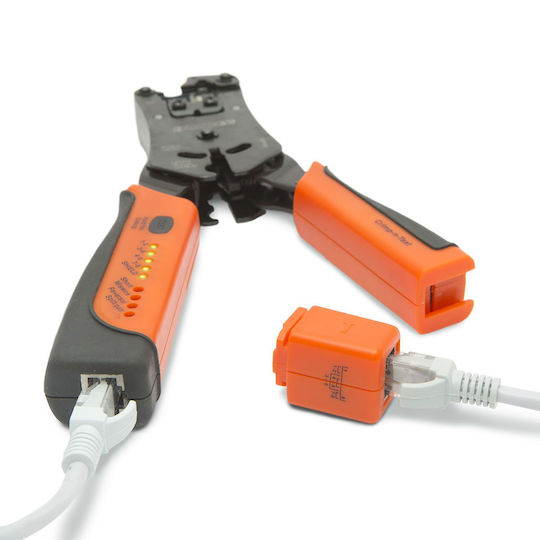Alista Home Presa de sertizat pentru mufe de rețea RJ12 RJ11 RJ45 RJ22 cu mecanism cu clichet Lungime 220mm