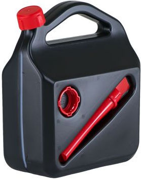 Canistră de combustibil de 5l Durabilă din Plastic cu Adaptor pentru Pâlnie Etanșă Culoare Neagră pentru Benzină și Motorină