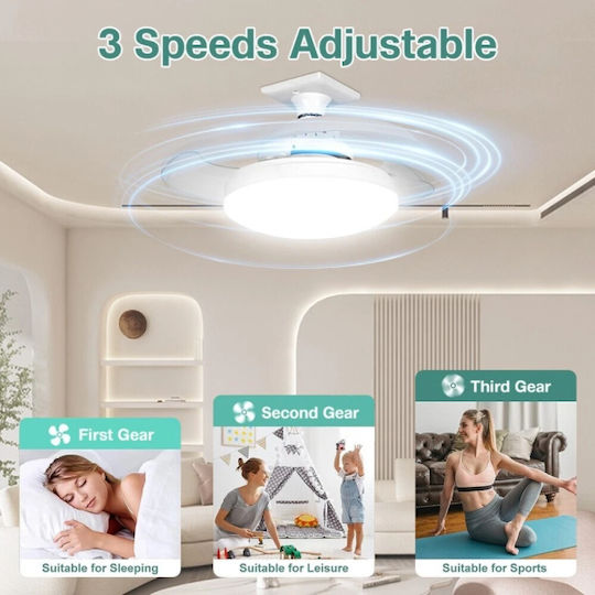 Rixme Ceiling Fan 20cm with Light White