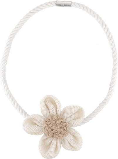 Flower Fabric Beige Magnetic Tie-Back