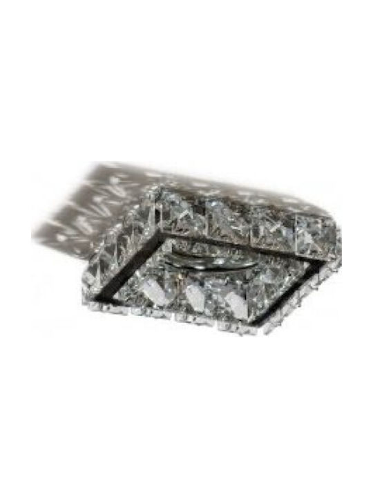 AZzardo Pătrat Cristal Spot Încorporat cu Soclu GU10 Negru 10x10cm. 1buc
