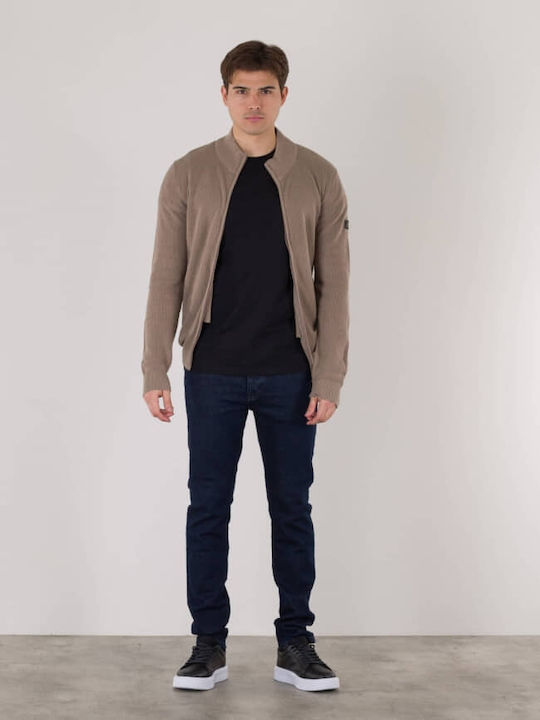Men's Knitted Beige Cardigan
