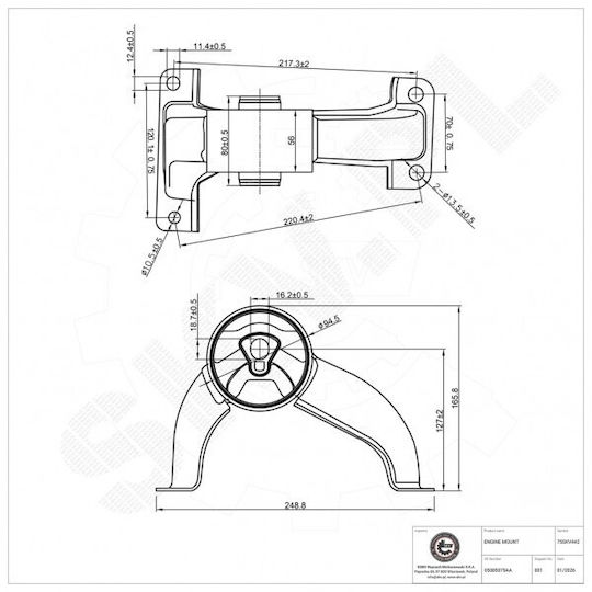 Πίσω Βάση Κινητήρα Chrysler Sebring Dodge Avenger 05085079aa