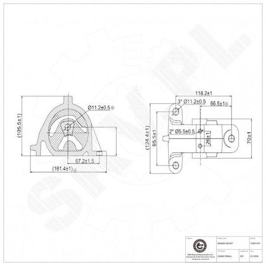 Πίσω Βάση Κινητήρα Chrysler Grand Voyager V Dodge Caravan K04861399aa