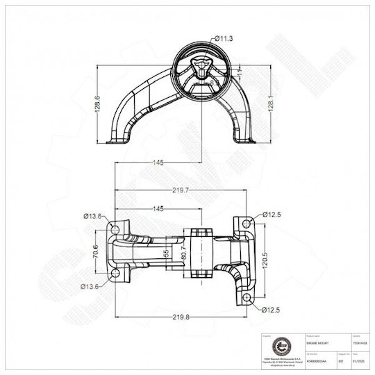 Suport motor spate Chrysler Grand Voyager V K04880603aa