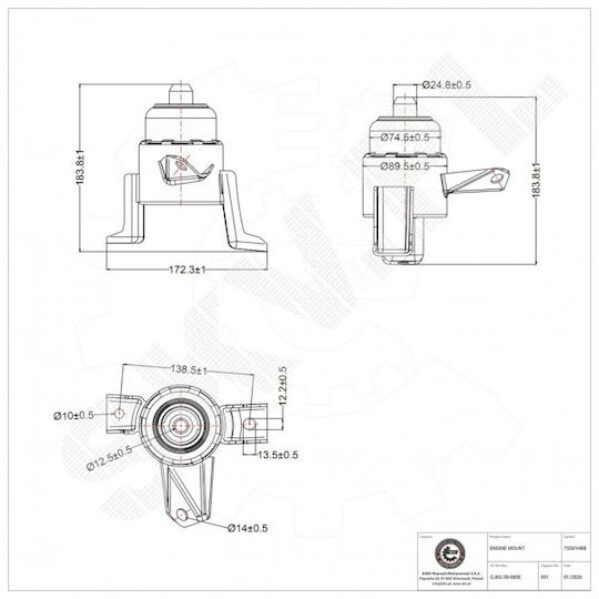 Δεξιό Στήριγμα Κινητήρα Mazda 6 Gj6g-39-060e