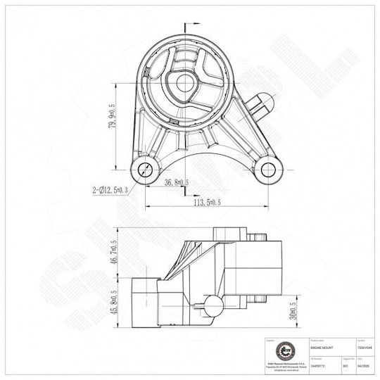 Suport frontal motor Opel Astra H Zafira B 24459772