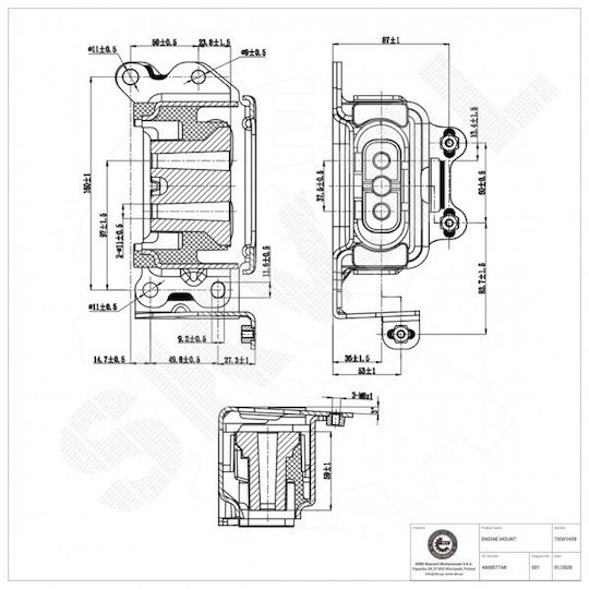 Obere Linke Motorhalterung Chrysler PT Cruiser 4668577ab