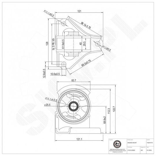 Vordere Motorhalterung Hyundai Tucson Ix35 Kia Sportage II 21910-2e002