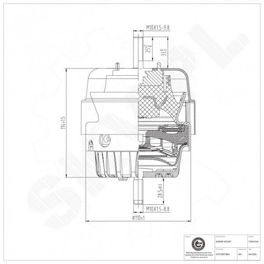 Left Engine Mount Audi A6 C6 4f0199379bh