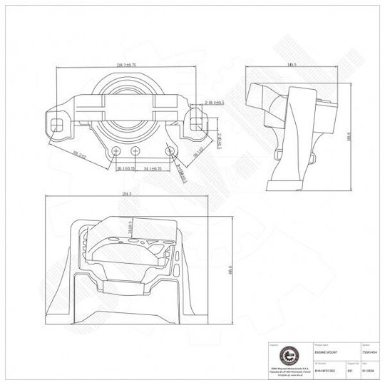 Front Right Engine Mount Ford Kuga Ii Focus Iii Bv616f012dc