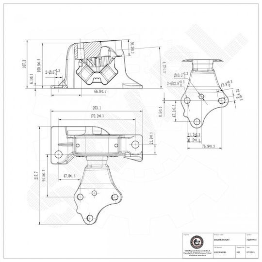 Rechte Motorhalterung Renault Clio III Modus 8200650286
