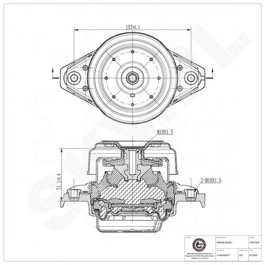 Suport drept motor Mercedes-benz GLE GLS M-class GL-class A1662405917
