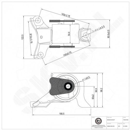 Front Links Motorhalterung Honda CR-V II 50805-S9A-023