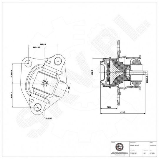 Right Engine Mount Renault Megane I Scenic I 7700437391