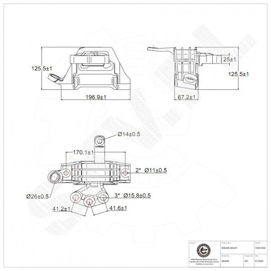 Δεξιό Στήριγμα Κινητήρα Opel Insignia A 684606