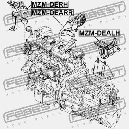 Δεξί Μαξιλάρι Κινητήρα Υδραυλικό Mazda 2 De 2007-2010 Eu D651-39-060f