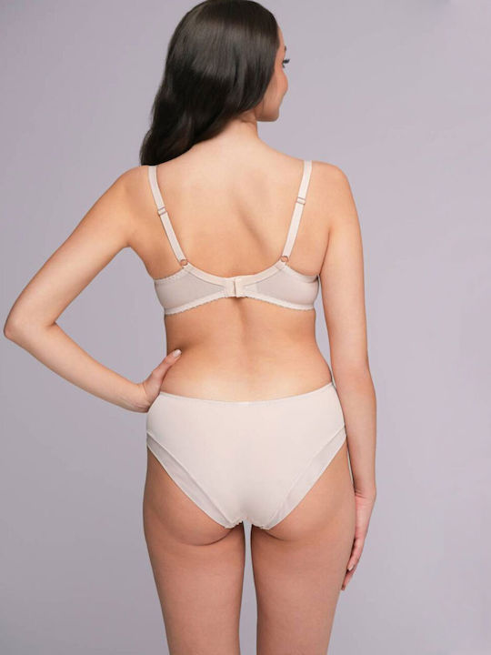 Balconette Beige Bra with Light Padding & Underwire